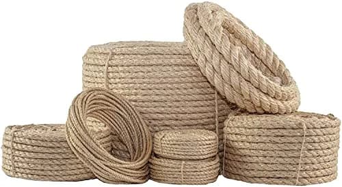 SGT KNOTS Twisted Sisal Rope 6.35mm (1/4 inch) x 15.24m (50 feet) | Natural Fiber for Crafts & DIY thumbnail 1