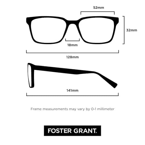 Foster Grant Paolo Rectangular Reading Glasses 59mm (2.32 in) +1.25 Diopter | Scratch & Impact Resistant thumbnail 4
