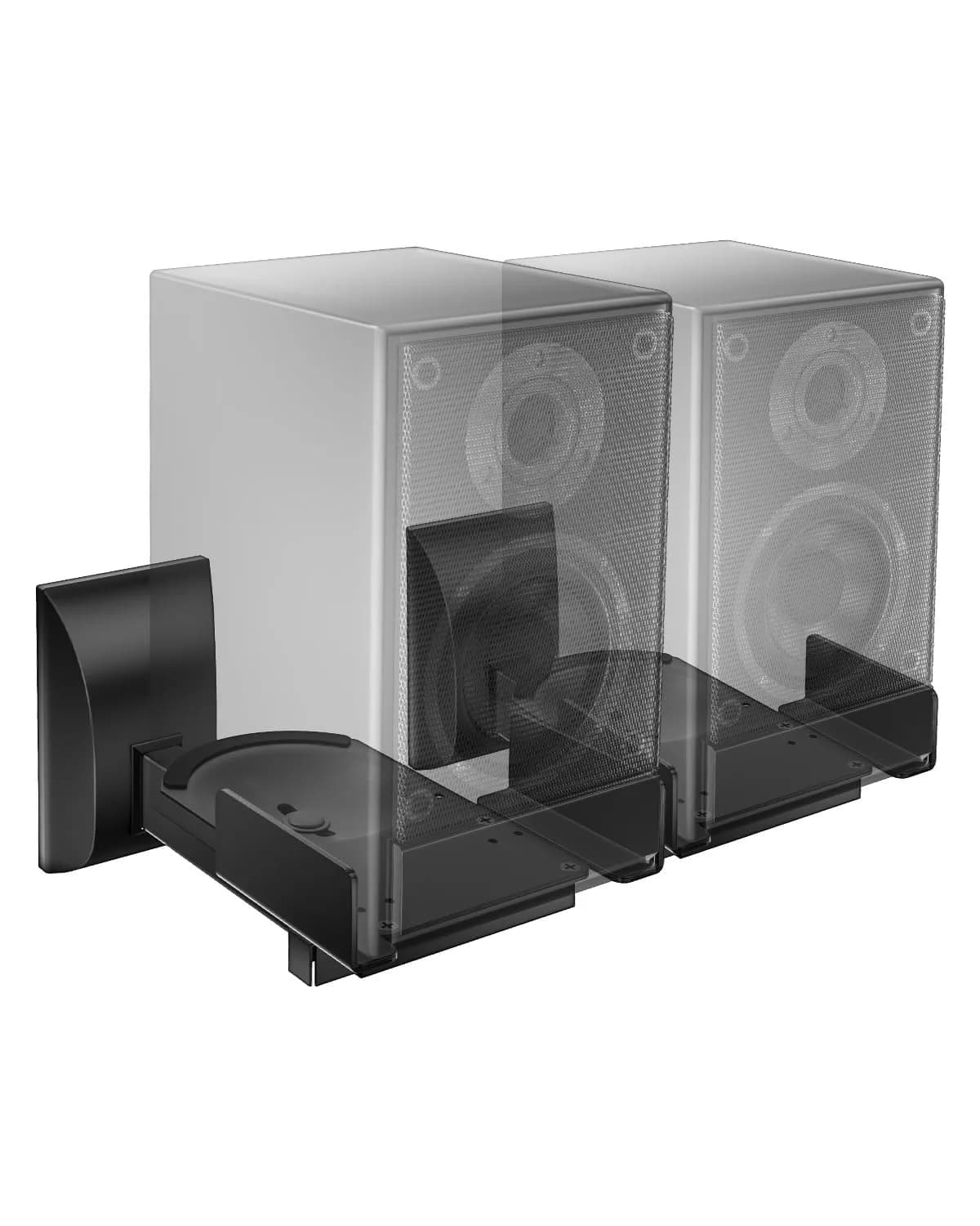 WALI Surround Sound Speaker Wall Mounts with Adjustable Swivel Tilt Angle, 2 Pack, Black | Holds Speakers up to 25kg (55 lbs) — 2-Pack