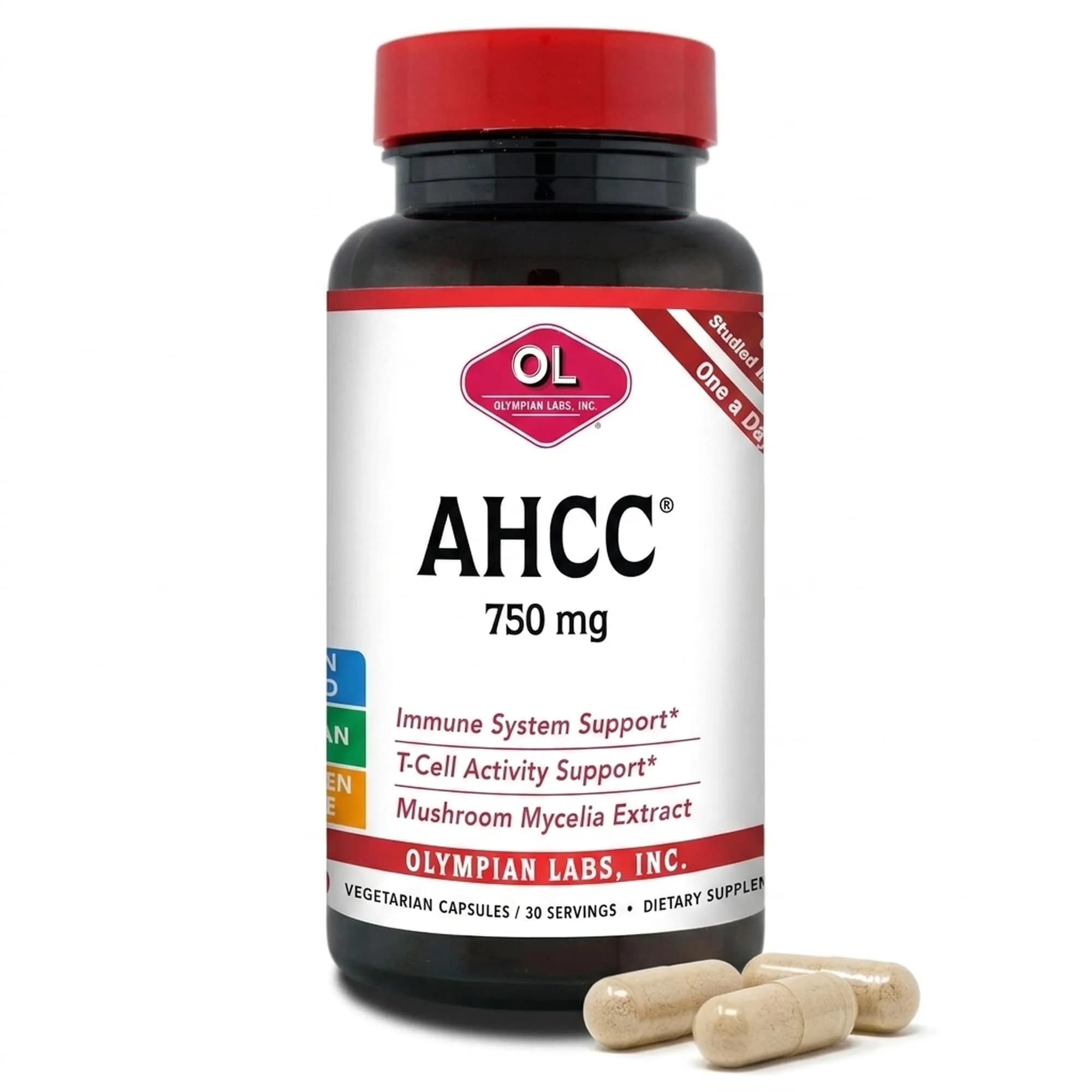 Olympian Labs Premium AHCC Supplement 750mg | Supports Immune & Liver Function, 30 Capsules - main product image