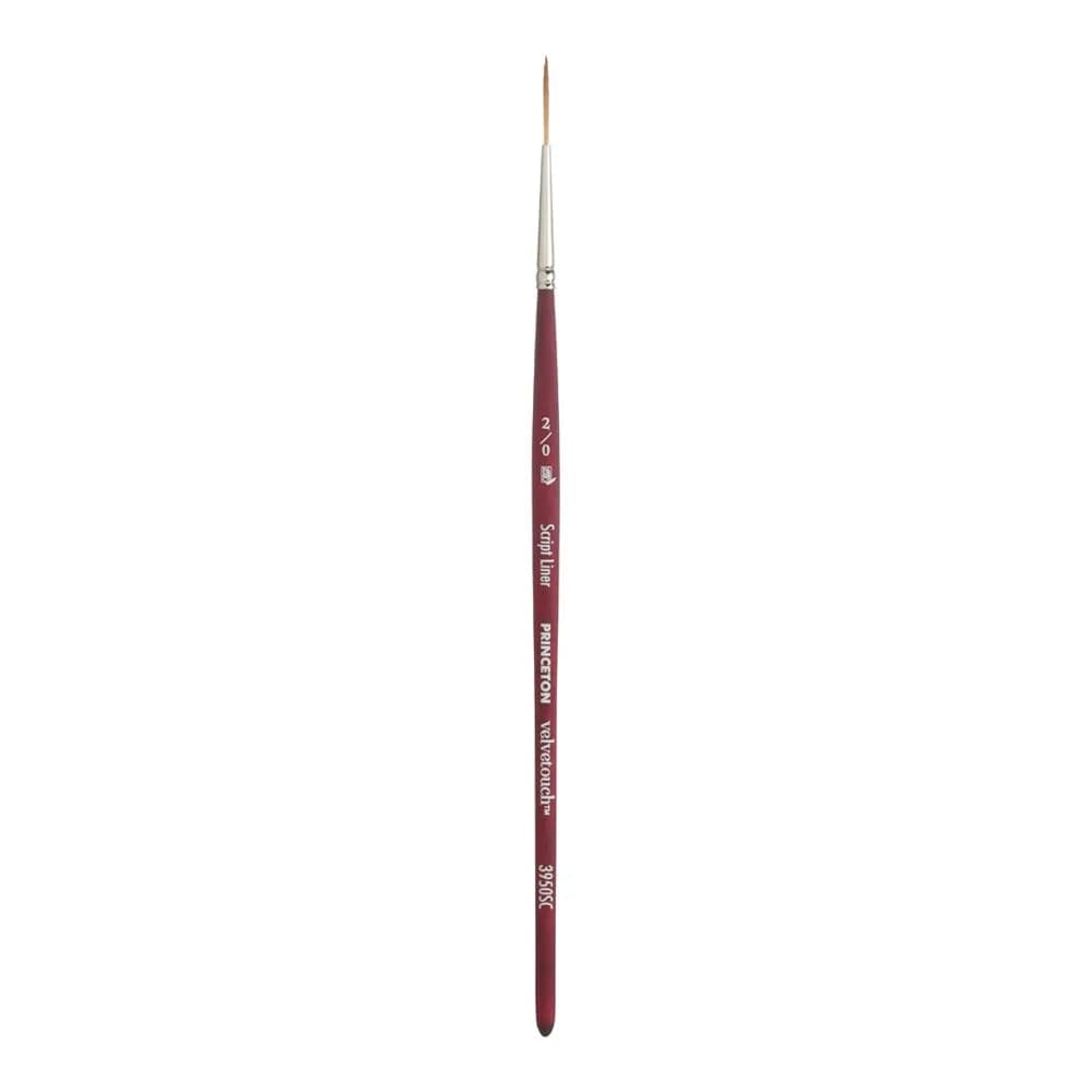 Princeton Velvetouch Artiste Series 3950 Script Liner Brush 2/0 | Luxury Synthetic Mixed-Media for Acrylic, Watercolor & Oil - main product image
