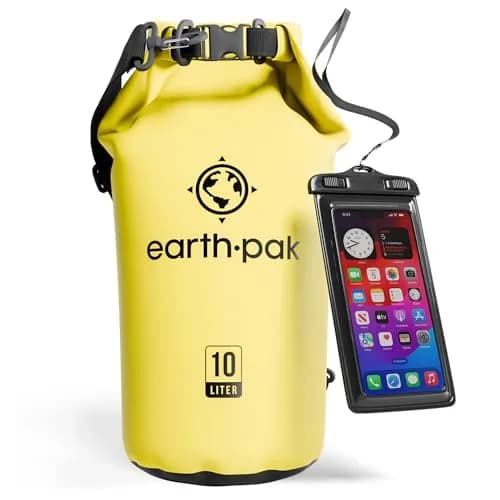 Earth Pak 10L Waterproof Dry Bag Yellow | Roll Top Dry Sack for Kayaking, Boating, Paddleboarding thumbnail 1