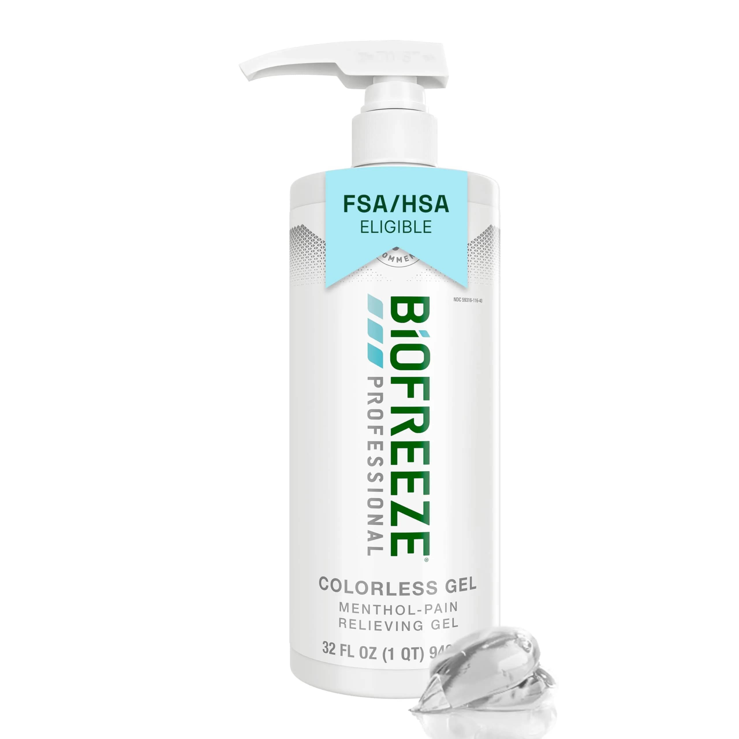 Biofreeze Professional Pain Relief Gel, Colorless Menthol Gel, 32 FL OZ thumbnail 1