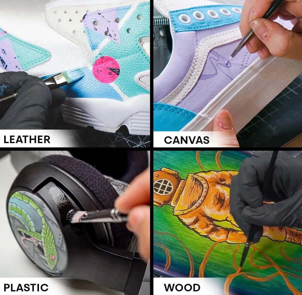 Angelus Acrylic Leather Paint, Shell Pink, 4 oz (118 ml) | Non-Toxic Water-Based Formula for Customization thumbnail 3