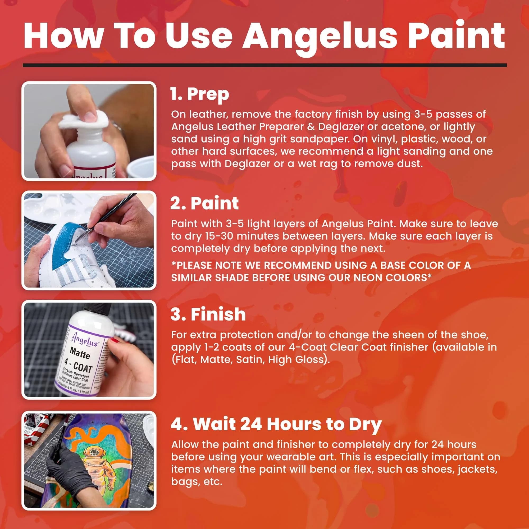 Angelus Acrylic Leather Paint, Shell Pink, 4 oz (118 ml) | Non-Toxic Water-Based Formula for Customization thumbnail 9