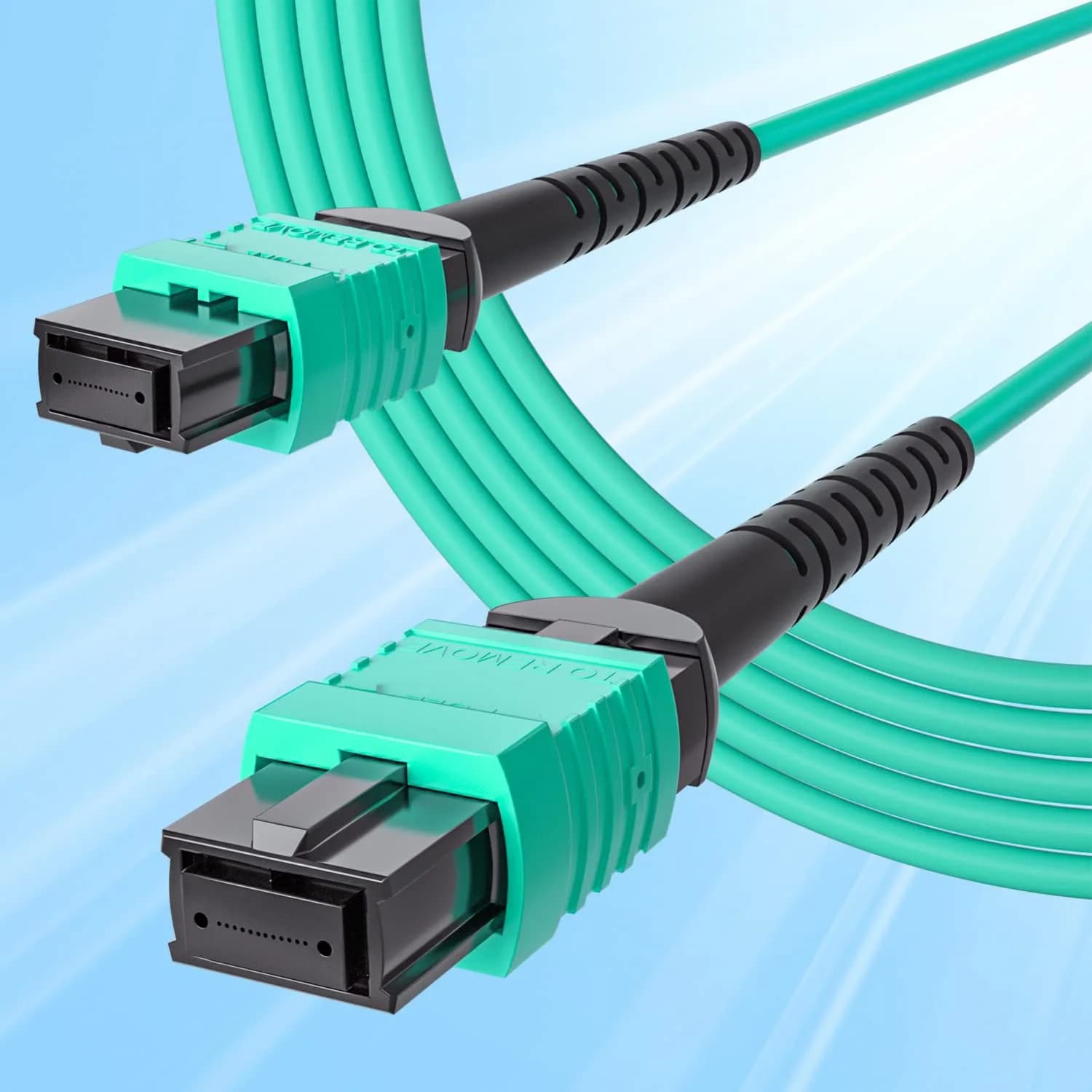 10Gtek MPO to MPO OM3 Fiber Patch Cable 1m (3.3ft) | 8-Core Multimode Jumper for QSFP+ Transceivers — MMF OM3, MPO-8MPO, 8-core / 10m