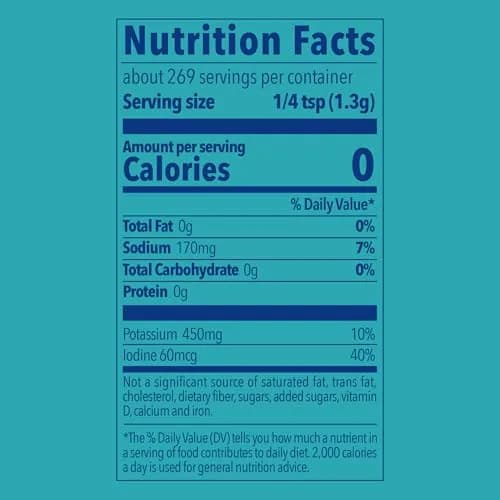 LoSalt Reduced Sodium Salt – Original Non‑Iodized, 350g Tub (6 Pack) | Healthier Salt Alternative with 66% Less Sodium thumbnail 3