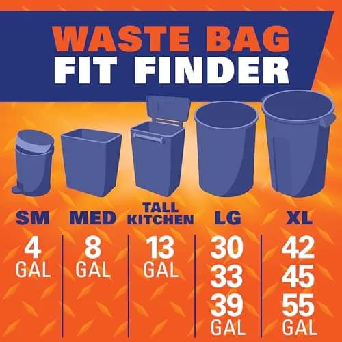 Hefty Ultra Strong 13 Gal Kitchen Trash Bags, Black, Clean Burst, 40ct | Puncture & Leak Resistant Tall Garbage Bags thumbnail 8