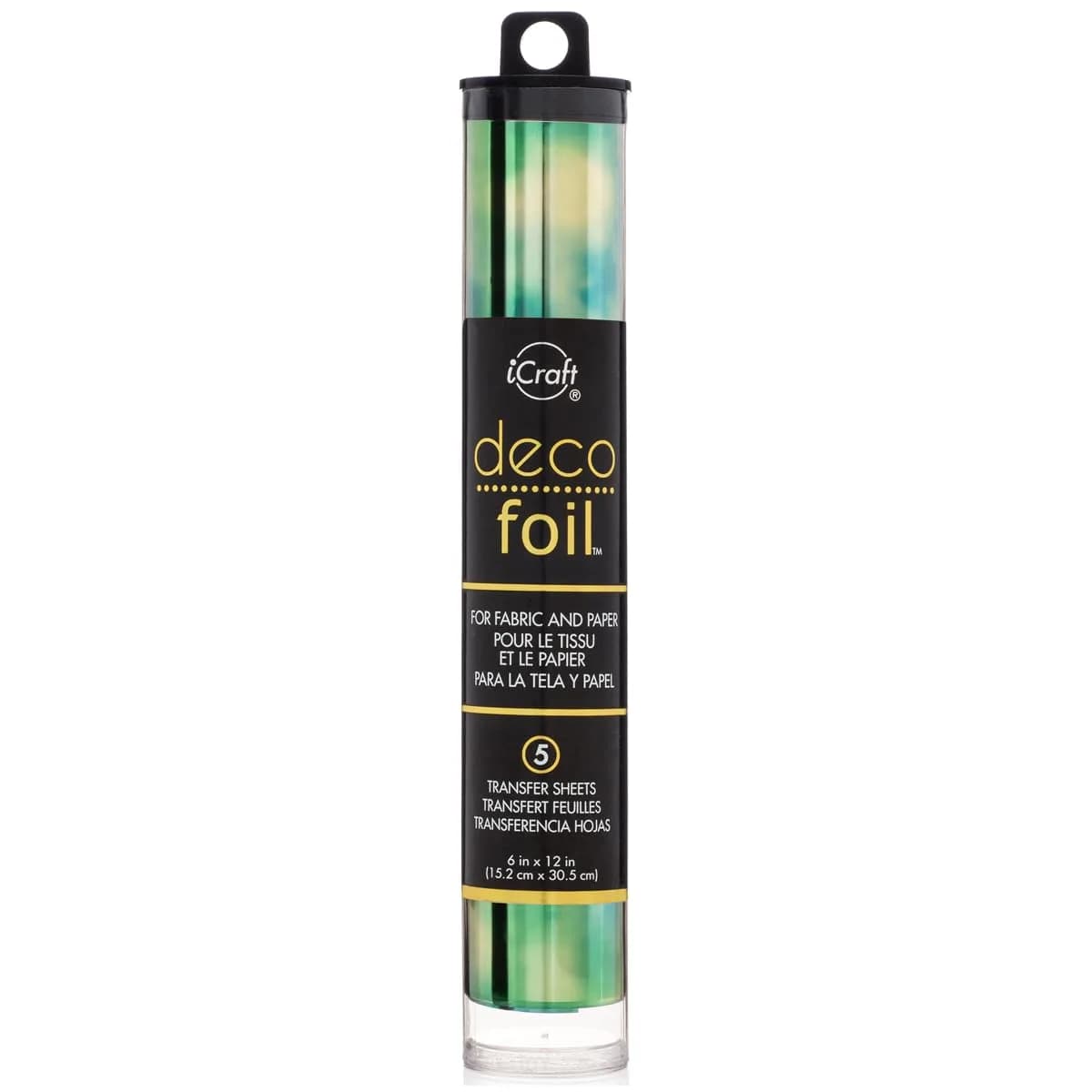 iCraft Deco Foil Transfer Sheets Emerald Watercolor 15.2 cm x 30.5 cm (6" x 12") | Acid-Free, Washable on Fabrics — Emerald