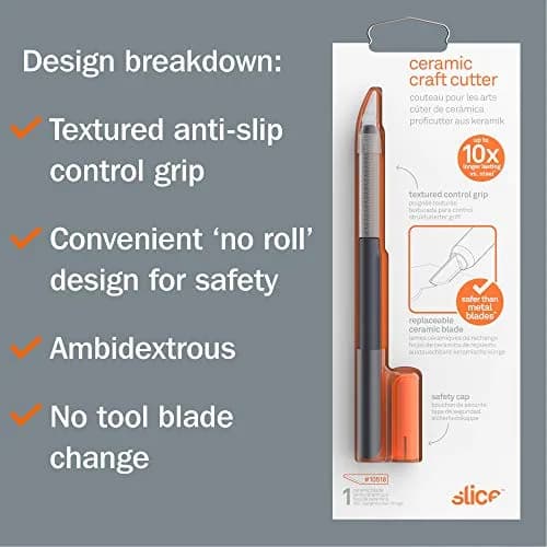 Slice Craft Knife 1 Pack | Finger-Friendly Ceramic Edge, Safer Choice, Rust-Free, 11x Longer Lasting (en_US) thumbnail 5