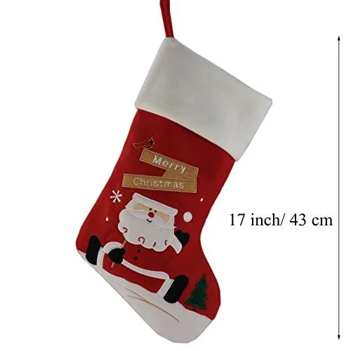 WEWILL Classic Christmas Stockings Set of 2 Santa, Snowman 43cm (17 Inch) | Festive Holiday Decor thumbnail 2