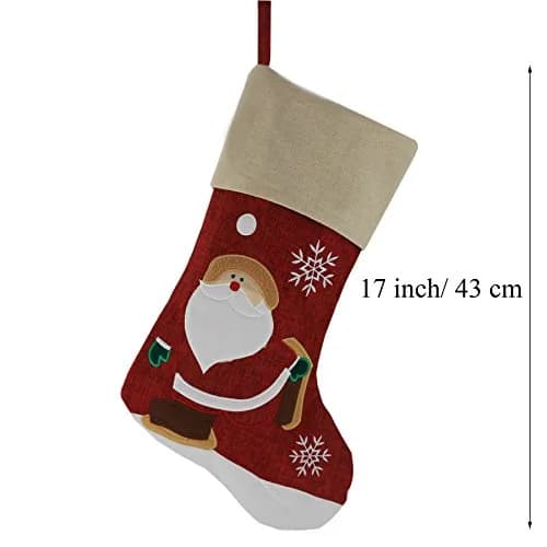 WEWILL Classic Christmas Stockings Set of 2 Santa, Snowman 17-Inch (Style 3) | Festive Holiday Decor thumbnail 2