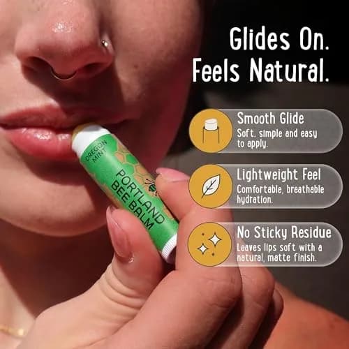 Portland Bee Balm Oregon Mint Lip Balm 3 Pack | Natural Beeswax, Hydrating & Cruelty-Free thumbnail 3