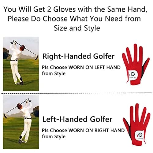 FINGER TEN Junior Kids Dura Feel Golf Gloves Large Red | Extra Grip & Breathability thumbnail 6