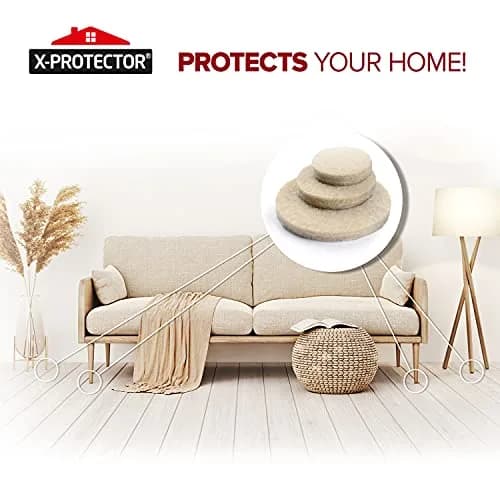 X-Protector Furniture Felt Pads 181 PCS - Beige Round & Square | Protects Hardwood & Laminate Floors thumbnail 6