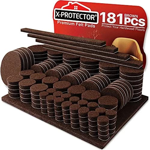 X-Protector 181 PCS Premium Felt Furniture Pads | Heavy Duty Furniture Sliders for Hardwood & Laminate Floors thumbnail 1