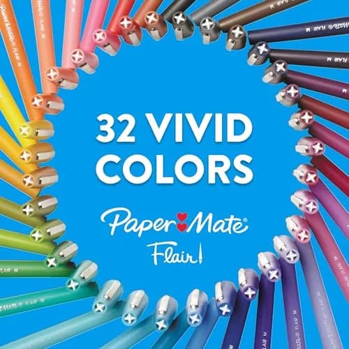 Paper Mate Flair Felt Tip Pens 24 Count | Bright Colors, Smear-Resistant, 0.7mm Point thumbnail 2