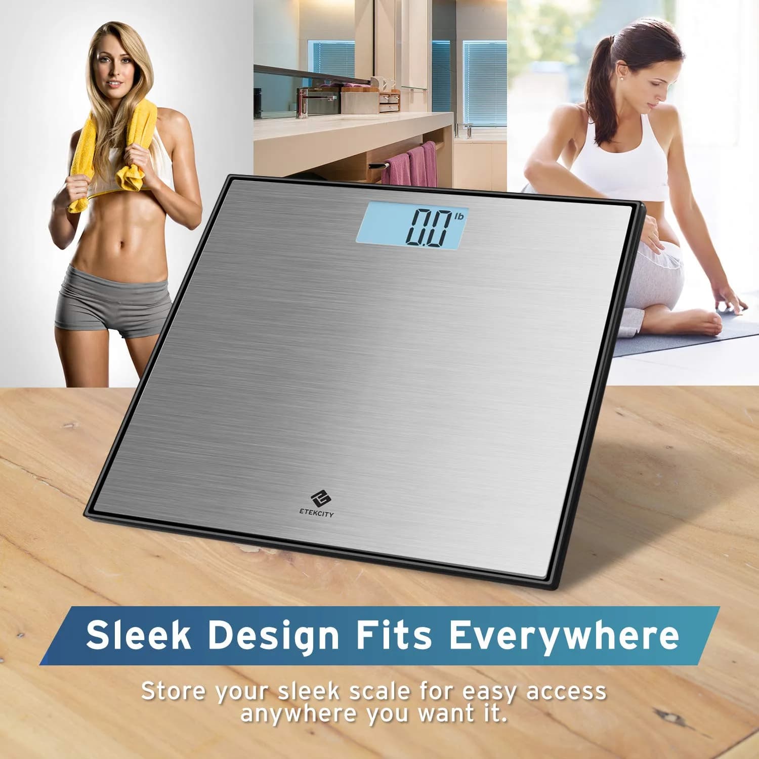 Etekcity Stainless Steel Digital Body Weight Scale with Large Blue LCD, 180kg Capacity | Precision Weighing thumbnail 5