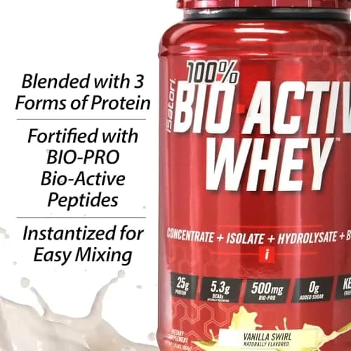 iSatori 100% Bio-Active Whey Protein Vanilla Flavor | 26 Servings, 25g Protein, Fast Recovery thumbnail 6