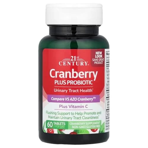 21st Century Cranberry Plus Probiotic Tablets 60 Count | Gluten-Free Urinary & Digestive Support thumbnail 4