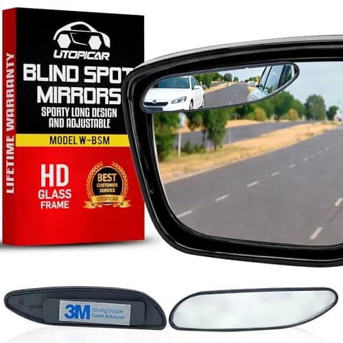 Utopicar Long Blind Spot Car Mirror 13.5cm (5.3") x 3.3cm (1.3") | Universal Fit 2-Pack thumbnail 1