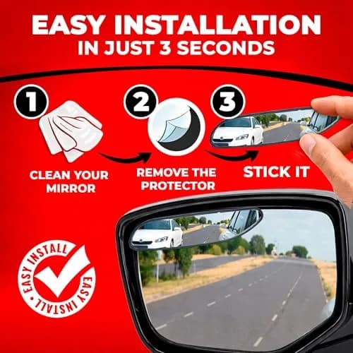 Utopicar Long Blind Spot Car Mirror 13.5cm (5.3") x 3.3cm (1.3") | Universal Fit 2-Pack thumbnail 2