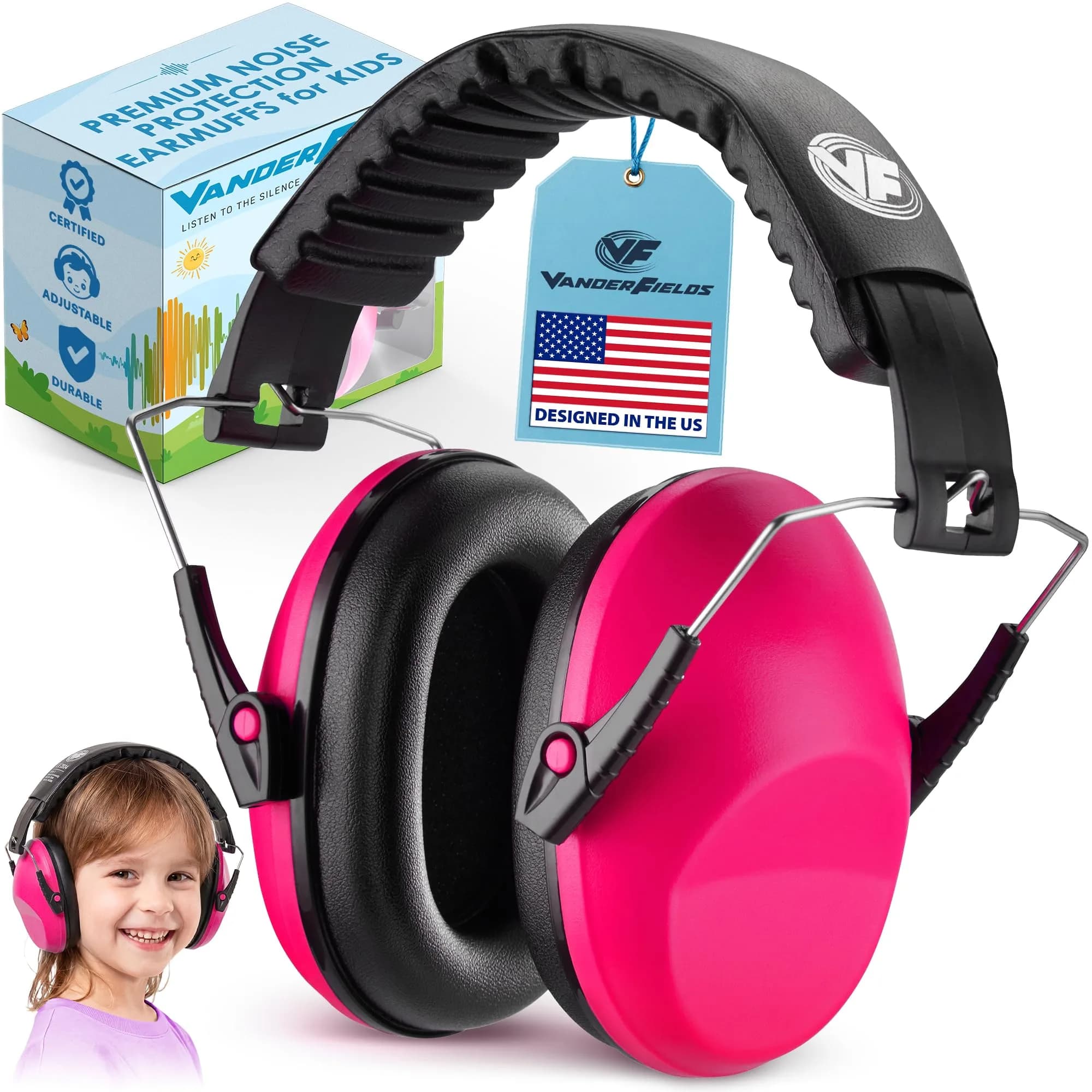 Vanderfields Kids Noise Canceling Headphones - Red Nomad - 240g (8.5 oz) — Pink Rose
