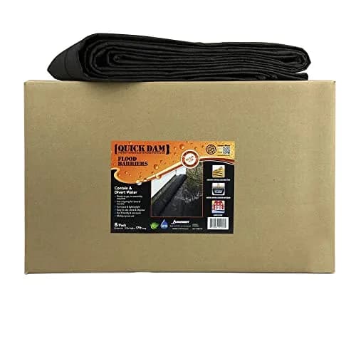 Quick Dam QD617-8 Water-Activated Flood Barriers 8 Pack Black 3.5in High | Control Flood Water Indoors & Outdoors thumbnail 2