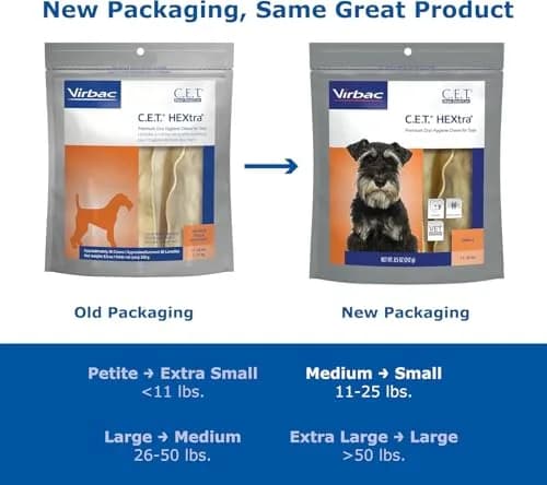 Virbac C.E.T. Hextra Premium Oral Hygiene Chews for Small Dogs (11-25 lbs) | Veterinarian-Trusted Dental Care thumbnail 2