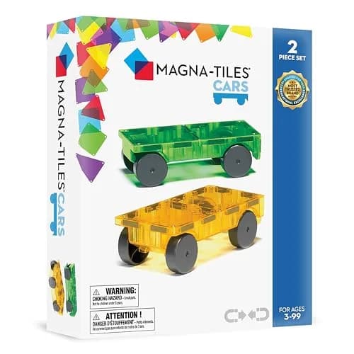 MAGNA-TILES Cars – Green & Yellow 2-Piece Magnetic Construction Set | Magnetic Building Toy for Kids 3+ thumbnail 1