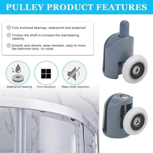 Smooth Shower Door Rollers Set of 8 | 23mm Diameter Home Bathroom Replacement Parts thumbnail 6
