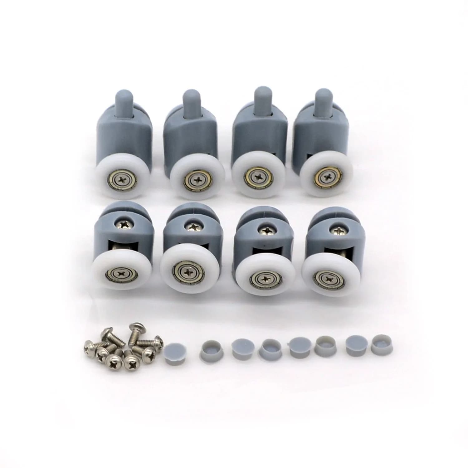 Smooth Shower Door Rollers Set of 8 | 23mm Diameter Home Bathroom Replacement Parts - main product image