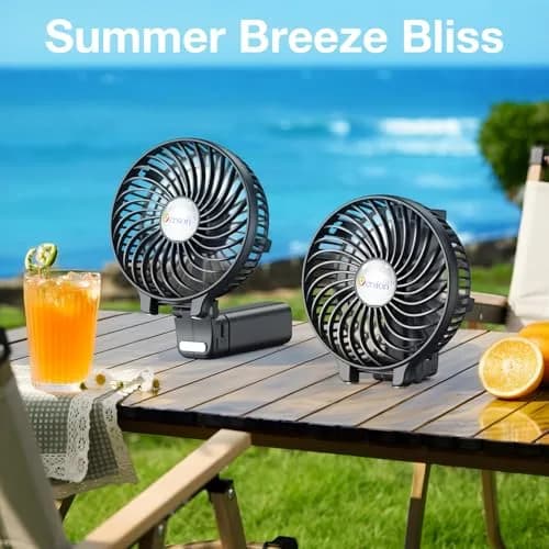 VersionTECH. Portable Handheld Fan with USB Rechargeable Battery, 3-Speed Foldable Mini Fan, Black | 10cm (3.94 inch) Fan Diameter thumbnail 7