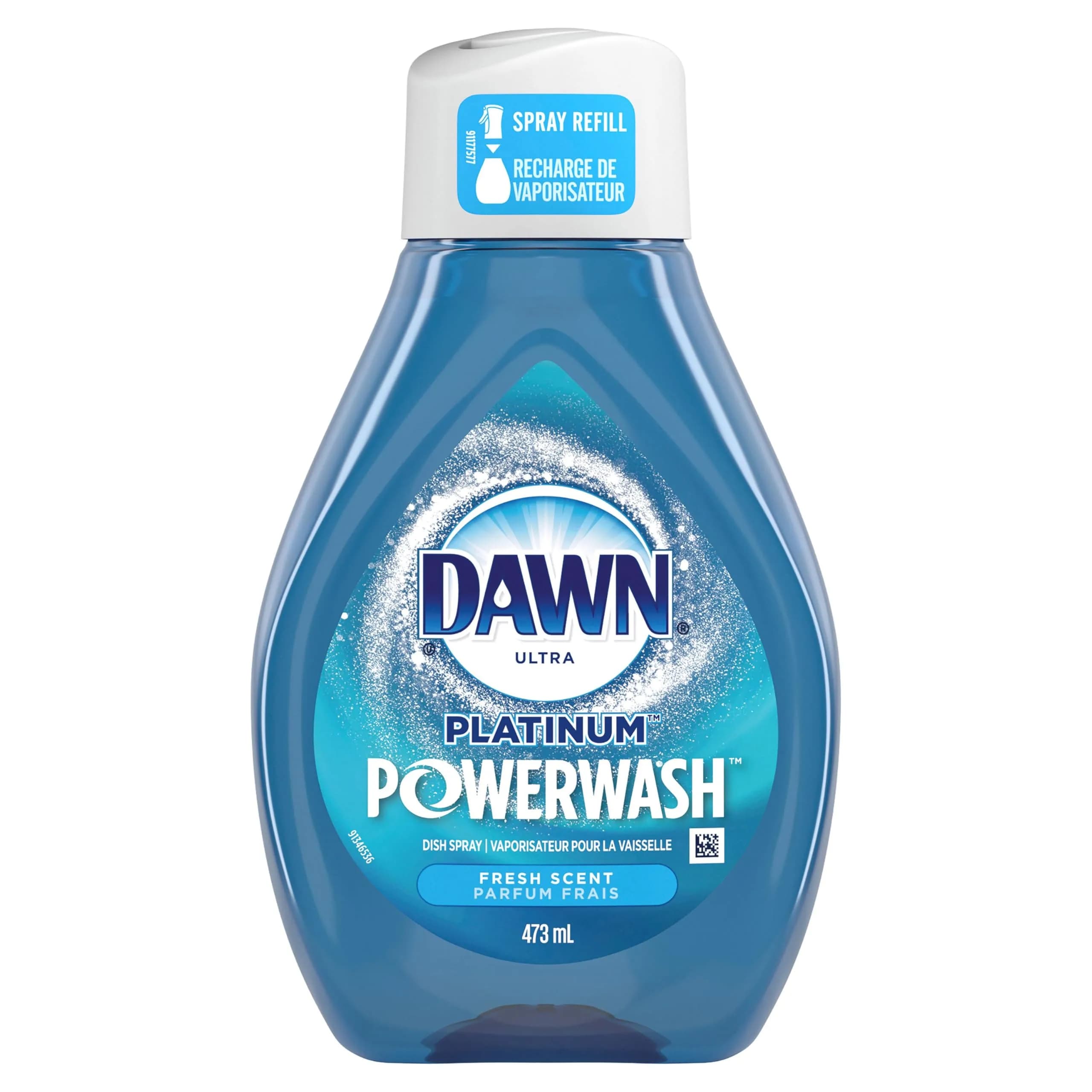 Dawn Platinum Powerwash Dish Spray Fresh Scent Refill 473ml (16 Fl Oz) | Grease Cleaning Power