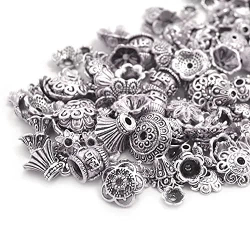 BronaGrand Bali Style Jewelry Bead Caps 6-15mm | Exotic Silver Mix for Jewelry Making thumbnail 3