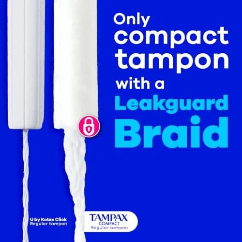 Tampax Compact Pearl Tampons Multipack Regular/Super 30 Count | LeakGuard Braid & Extendable Applicator thumbnail 4
