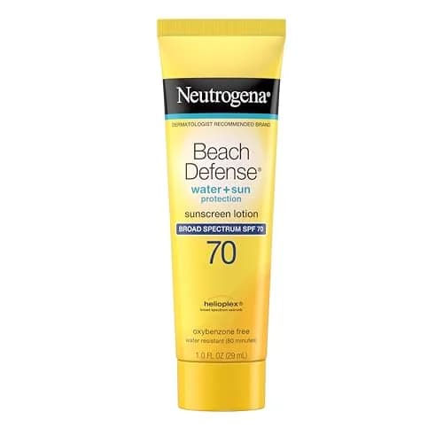 Neutrogena Beach Defense Sunscreen Lotion SPF 70, 1 oz (29.57ml), Pack of 48 | Broad Spectrum UVA/UVB Protection thumbnail 1