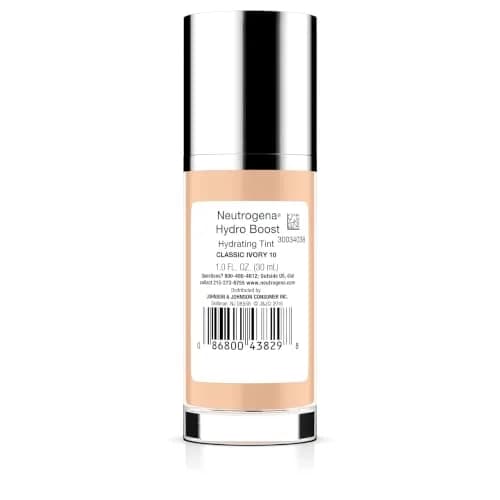 Neutrogena Hydro Boost Tint Foundation Makeup 10 Classic Ivory 1.0 fl oz | Hydrating, Oil-Free, Sheer Coverage thumbnail 8