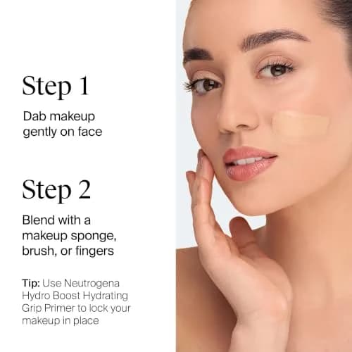 Neutrogena Hydro Boost Tint Foundation Makeup, 105 Caramel, 1.0 fl oz | Hydrating, Oil-Free for Dry Skin thumbnail 5