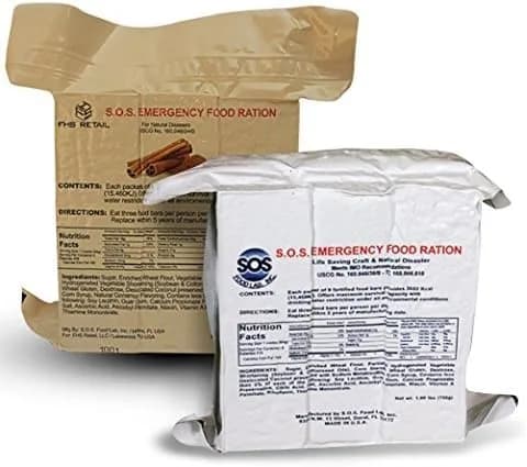 S.O.S. Rations Emergency 3600 Calorie Food Bar 2 Pack | High Energy Value for Disaster Preparedness - main product image