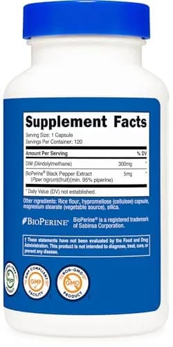 Nutricost DIM Plus BioPerine 300mg | Vegetarian Capsules for Men & Women thumbnail 5