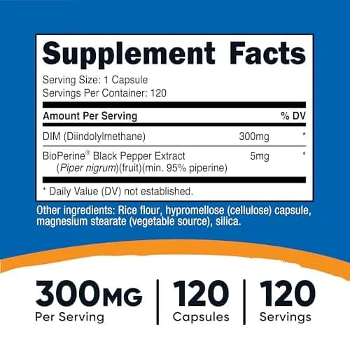 Nutricost DIM Plus BioPerine 300mg | Vegetarian Capsules for Men & Women thumbnail 2