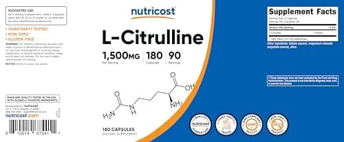 Nutricost L-Citrulline 1500mg | Gluten Free, GMO-Free Capsules for Athletes & Gym-Goers thumbnail 6