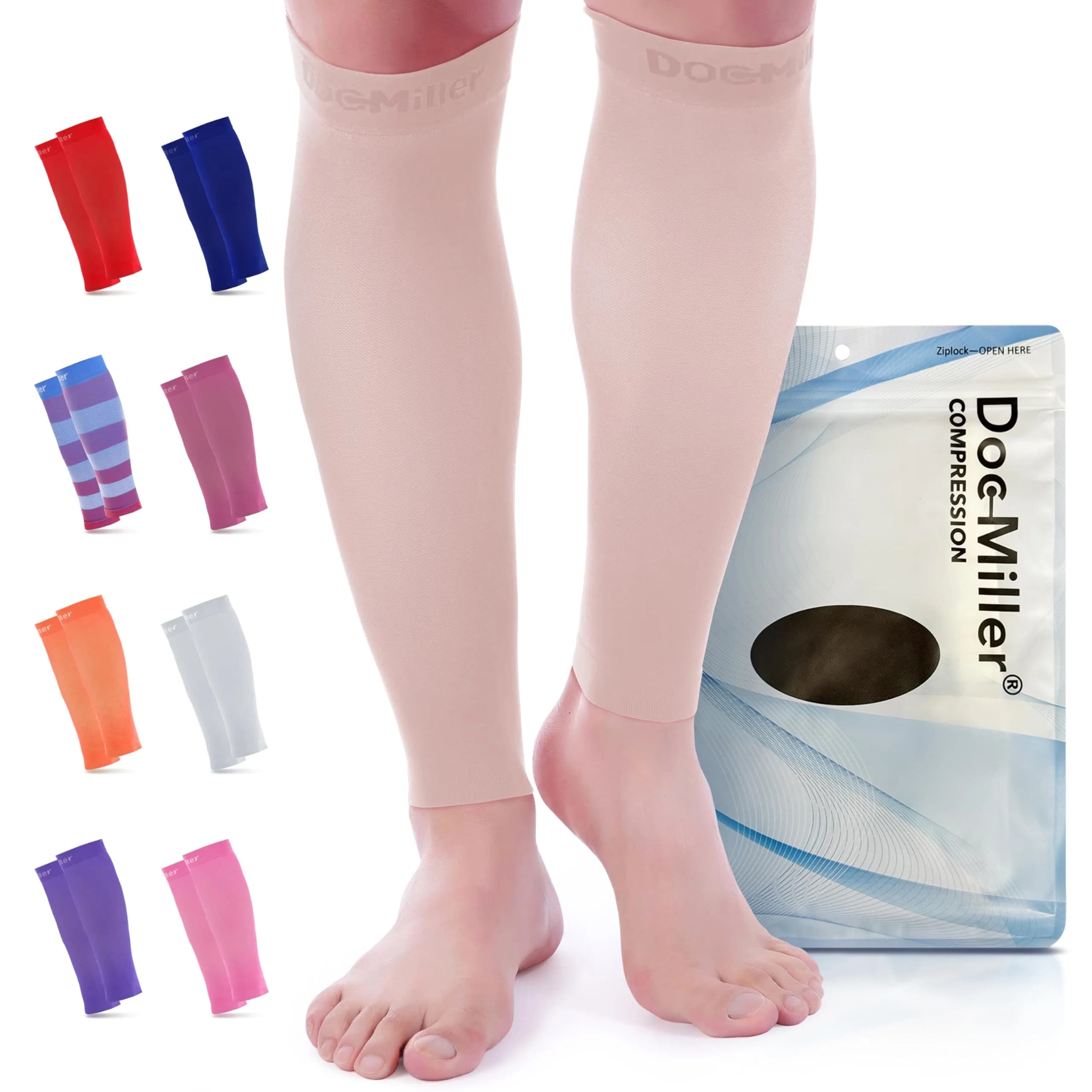 Doc Miller Compression Calf Sleeve for Men & Women 20-30mmHg | Graduated Support for Active Lifestyles - main product image