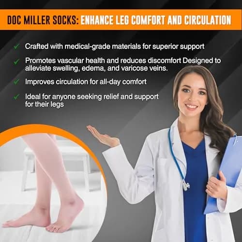 Doc Miller Compression Calf Sleeve for Men & Women 20-30mmHg | Graduated Support for Active Lifestyles thumbnail 6