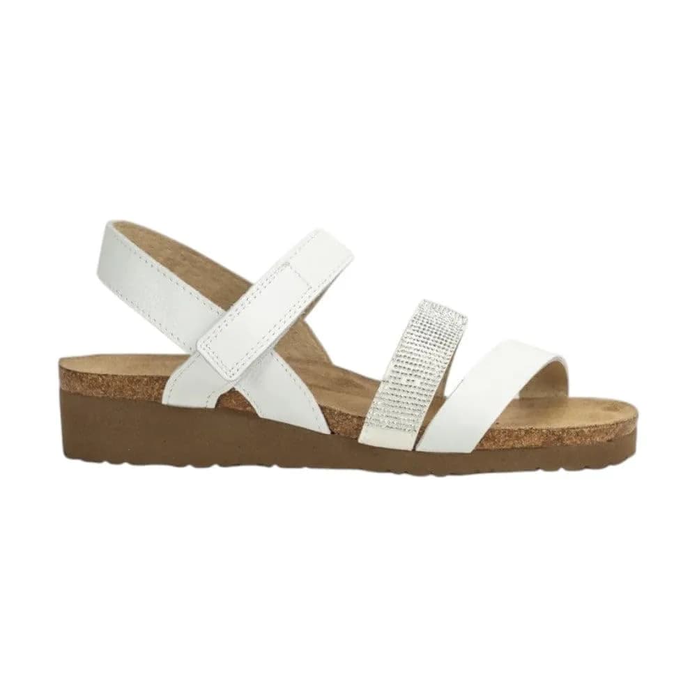 NAOT Krista Backstrap Sandal White/Silver Combo 5-5.5 M US | Supportive, Stylish, APMA Approved
