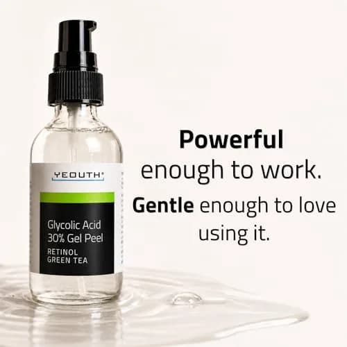 YEOUTH Glycolic Acid Face Peel 30% with Retinol & Green Tea 1oz | Brightening & Exfoliating thumbnail 2