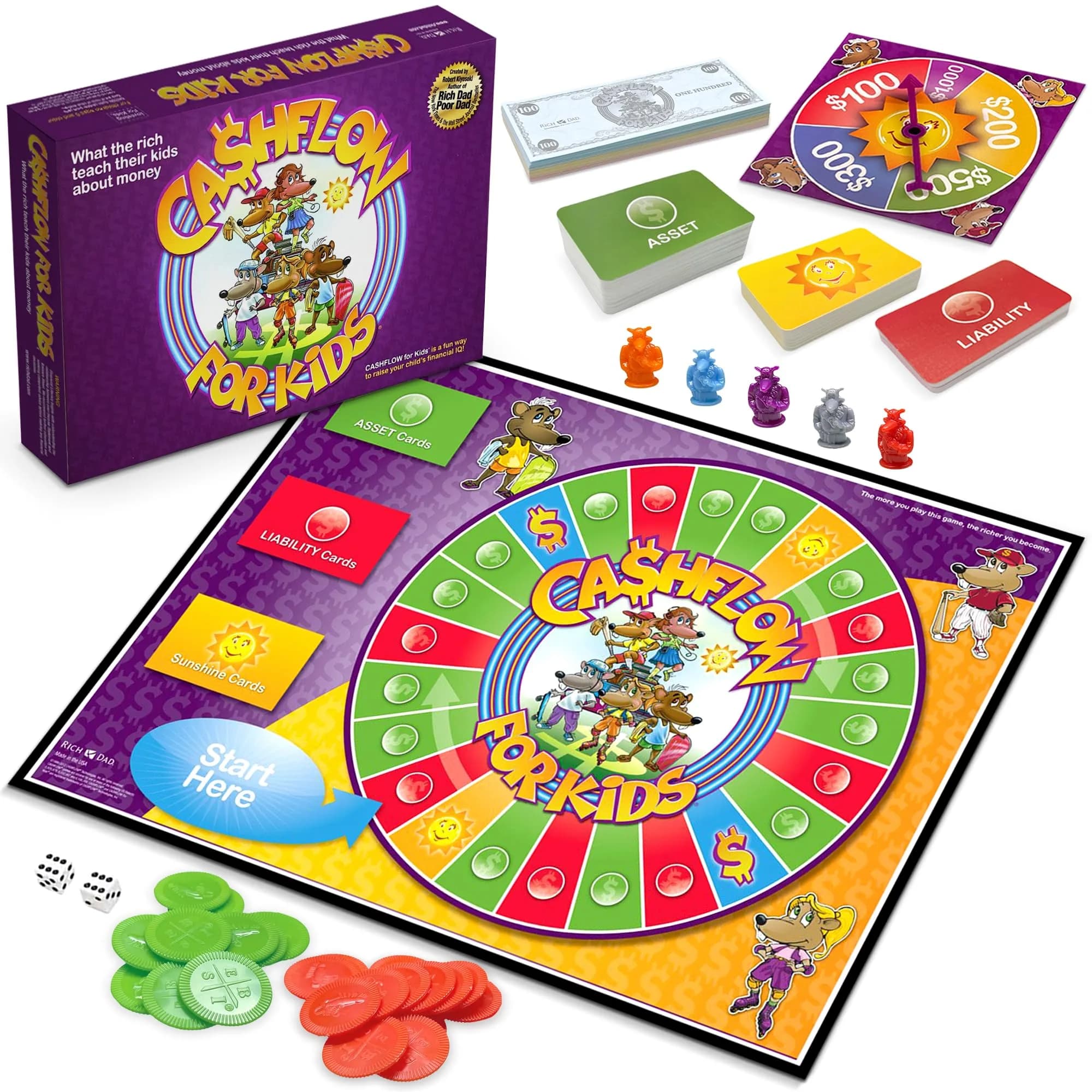 Rich Dad CASHFLOW for Kids Board Game, Children's Edition, 11 x 15 inches | Educational Money Game for Ages 6+ — Kids Version