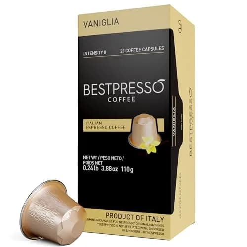 Bestpresso Coffee for Nespresso Original Machine 120 pods Vanilla | Certified Genuine Espresso thumbnail 1