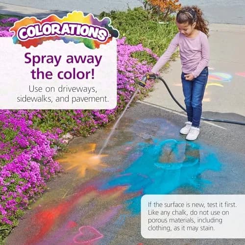 Colorations Jumbo Washable Sidewalk Chalk, 126 Pieces (4" x 1" Each) | Vibrant Colors for Outdoor Art thumbnail 6